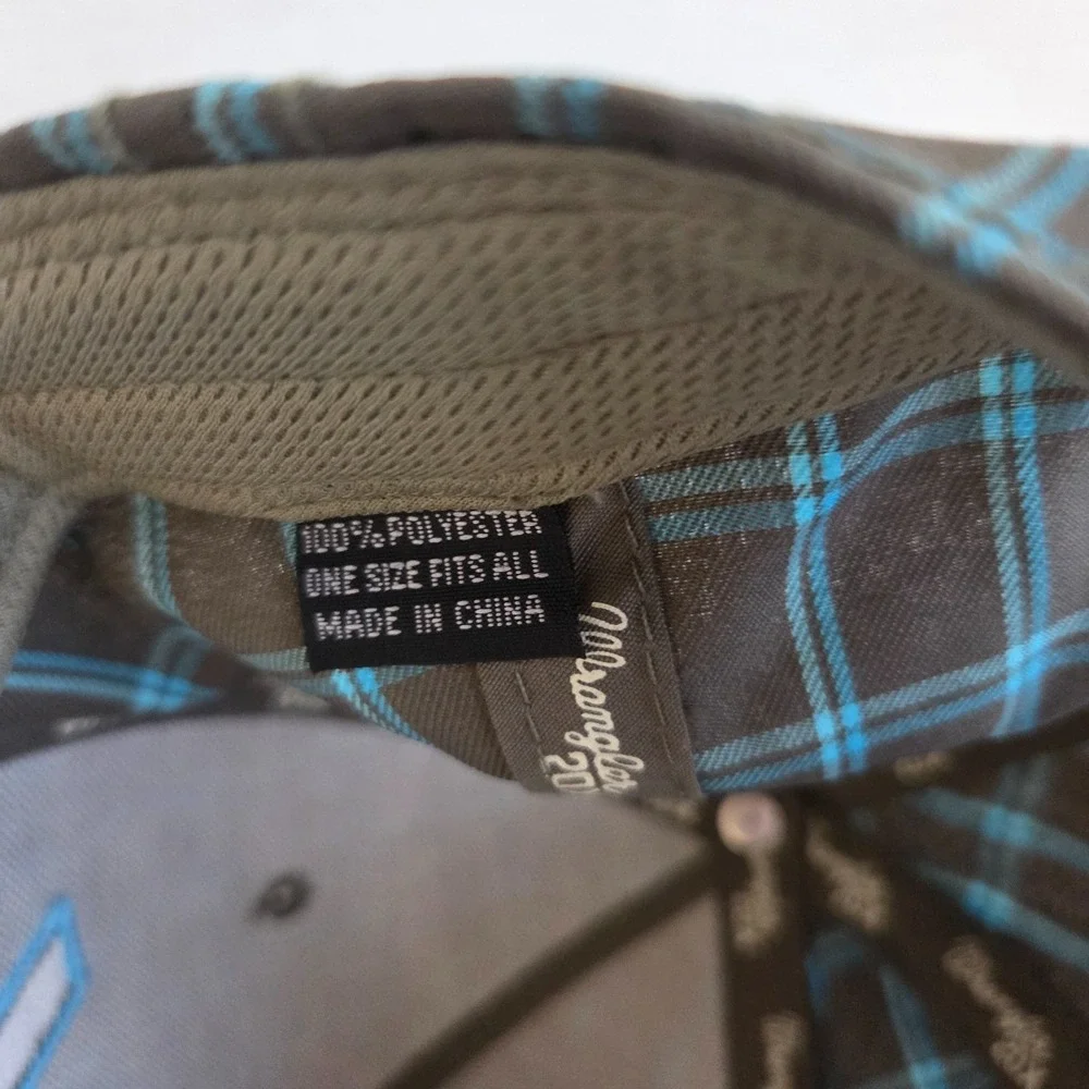 WRANGLER‎ 20X Blue and Gray Embroidered Plaid Baseball Hat Cap Adult